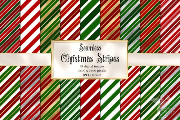 Christmas Stripes Digital Paper