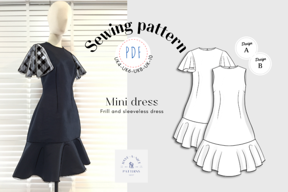 Frill and Sleeveless Mini Dress