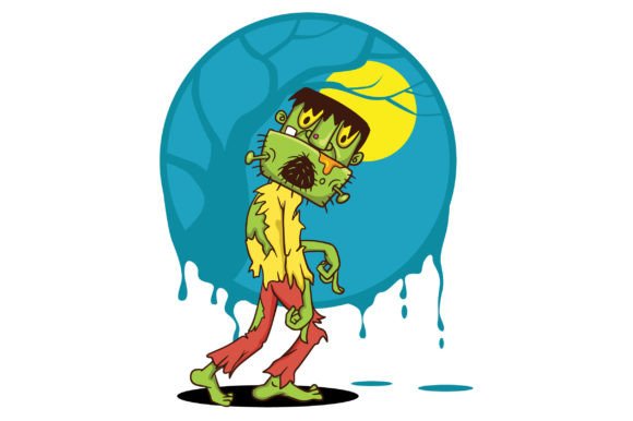 Introducing the Halloween Moon Zombie Character: A Versatile Design Asset for Creative Projects