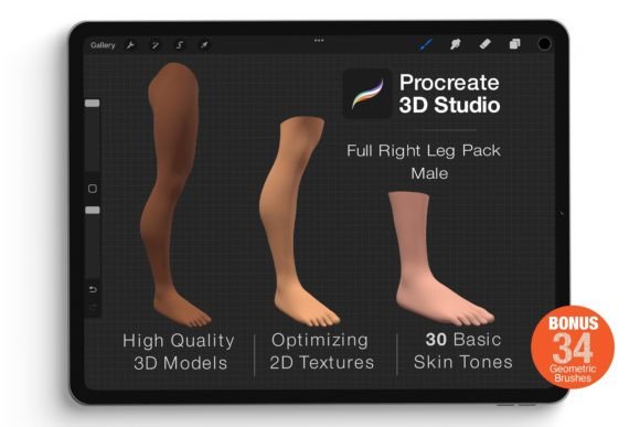 Procreate 3d Model - Right Leg Male: A Strategic Tool for Creative Professionals