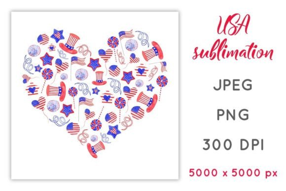 USA Watercolor Heart Sublimation PNG: A Versatile Digital Design Asset