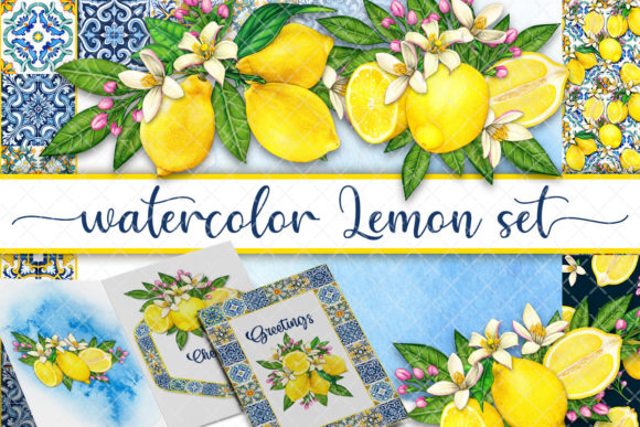Watercolor Mediterranean Lemon Set: Creative Fuel for Designers, Crafters, and Small Business Owners