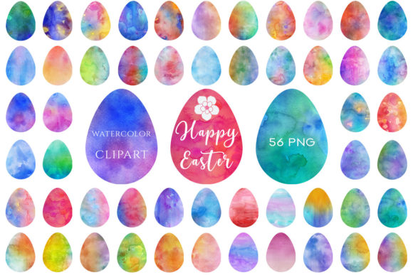 Watercolor Set of Easter Eggs: A Creative Resource for Designers and Crafters