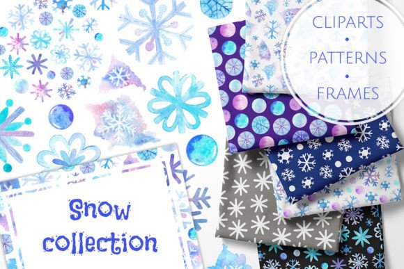 Watercolor Winter Snow Collection: A Creative Resource for Holiday Design